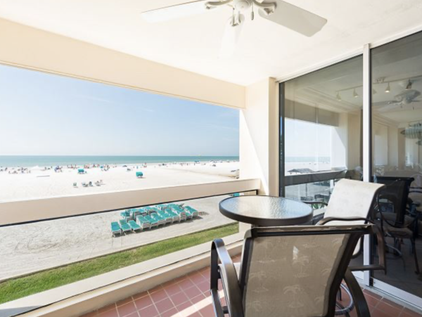 Views of the gulf from the bedroom and living room